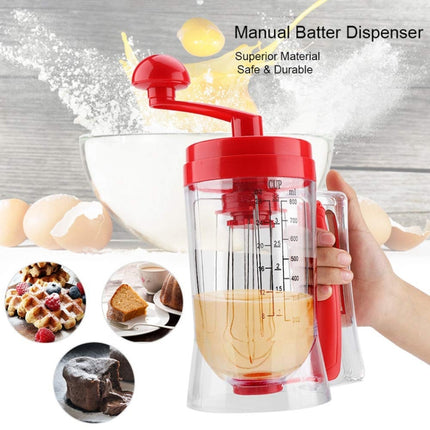 Hand-Operated Batter Dispenser Kitchen Baking Liquid Dividing Tool(Red)