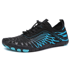 Mens Boys Water Shoes Quick Dry Aqua Socks Barefoot Beach Shoes Comfort Swim Sneakers, Size: 44(Black Blue)