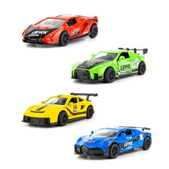 320-3 4pcs/set 1:60 Alloy Car Toy 3 Open Doors Back Force Sports Car Model