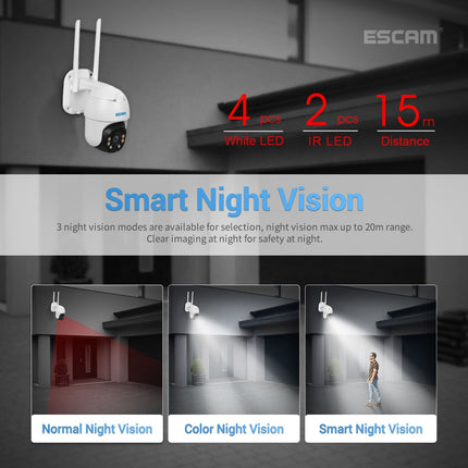ESCAM QF130 1080P IP66 Waterproof WiFi IP Camera with Solar Panel & Battery, Support Night Vision & Motion Detection & Two Way Audio & TF Card & PTZ Control