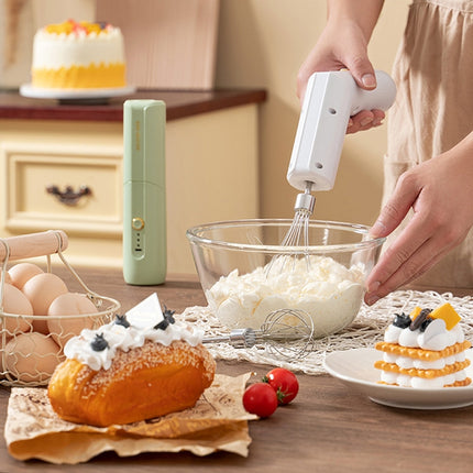 Rotary Folding Double-head Electric Home Egg Beater Fully Automatic Wireless Baking Mixer(Black)