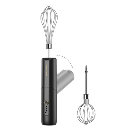 Rotary Folding Double-head Electric Home Egg Beater Fully Automatic Wireless Baking Mixer(Black)