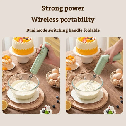Rotary Folding Double-head Electric Home Egg Beater Fully Automatic Wireless Baking Mixer(Black)