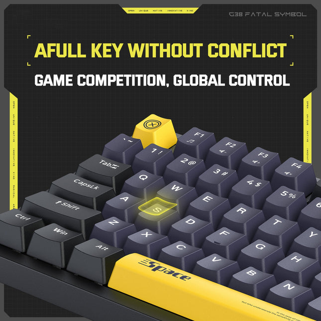 ONIKUMA G38 98 Keys RGB Lighting Wired Mechanical Keyboard, Type:Brown Switch(Black)