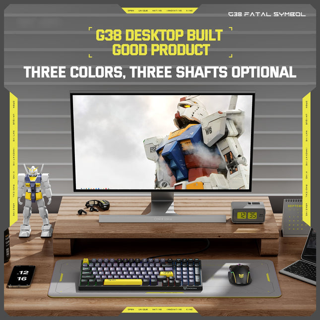 ONIKUMA G38 98 Keys RGB Lighting Wired Mechanical Keyboard, Type:Brown Switch(Black)