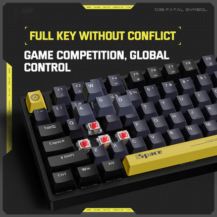 ONIKUMA G38 98 Keys RGB Lighting Wired Mechanical Keyboard, Type:Brown Switch(Black)