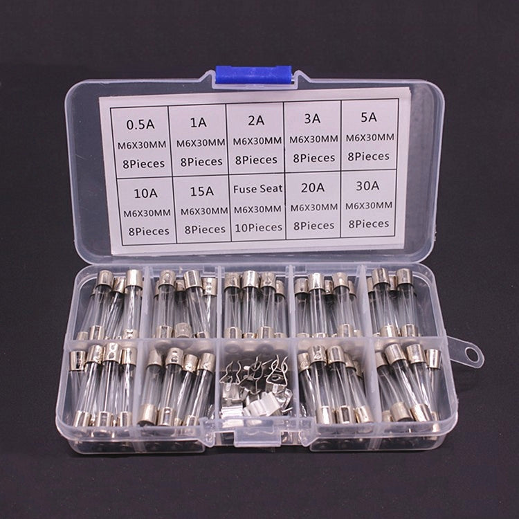 6x30mm Glass Fuse 0.5A-30A Insurance Pipe /