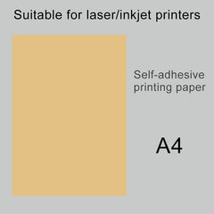 100pcs / Pack A4 Self-adhesive Printer Paper(Brown)