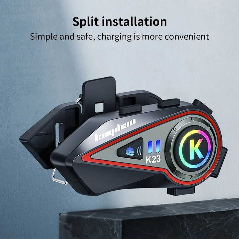 KUQIBAO Motorcycle Helmet Long-Lasting Bluetooth Headset With Light(Soft Microphone)