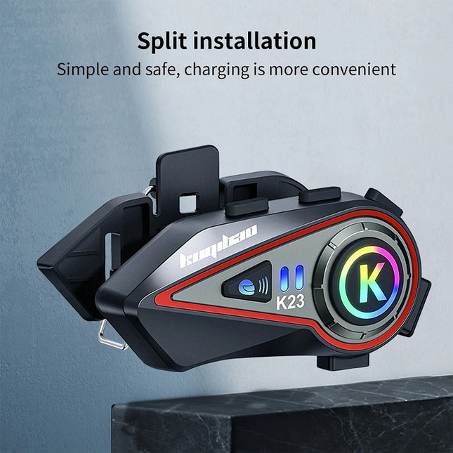 KUQIBAO Motorcycle Helmet Long-Lasting Bluetooth Headset With Light(Soft Microphone)