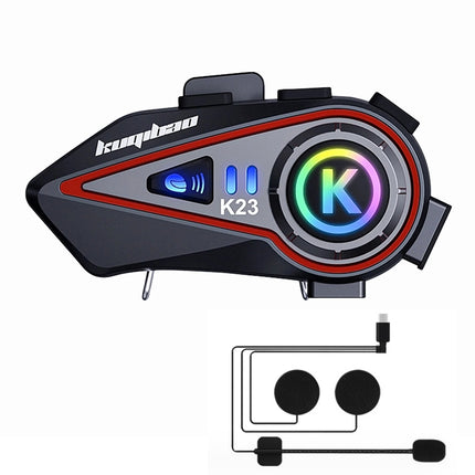 KUQIBAO Motorcycle Helmet Long-Lasting Bluetooth Headset With Light(Hard Microphone)