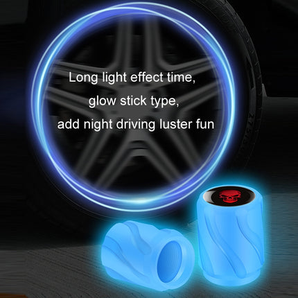 Luminous Car Motorcycle Tire Modified Valve Cap, Color: Blue White Skull