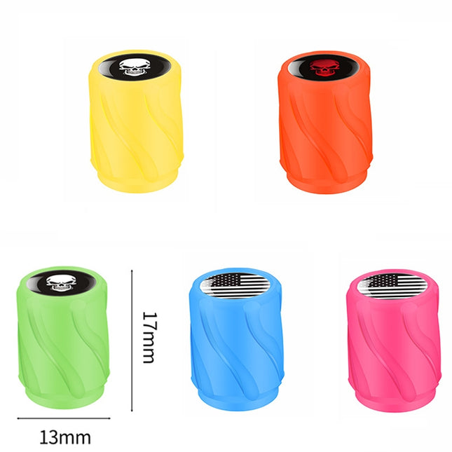 Luminous Car Motorcycle Tire Modified Valve Cap, Color: Blue White Skull