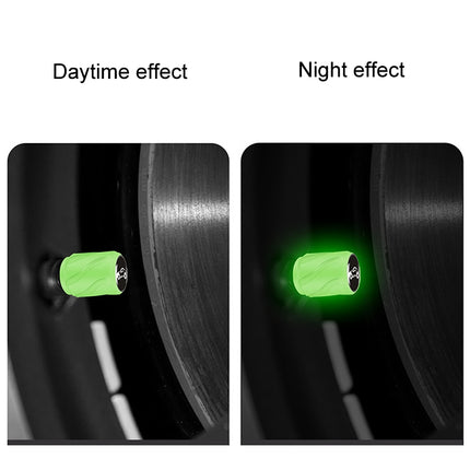 Luminous Car Motorcycle Tire Modified Valve Cap, Color: Green White Skull
