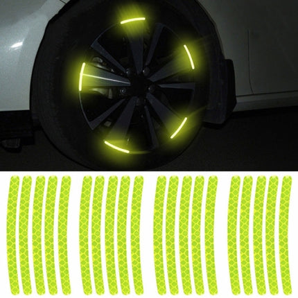 Car Wheel Reflective Stickers 3D Personal Decoration Tire Warning Stickers(Fluorescence)