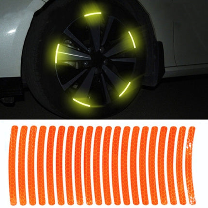 Car Wheel Reflective Stickers 3D Personal Decoration Tire Warning Stickers(Orange)