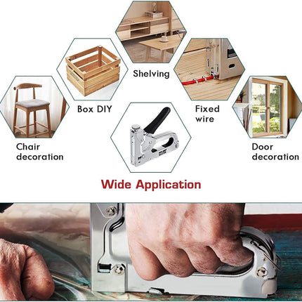 NEU MASTER 3 in 1 Staple Gun, Manual, Heavy Duty with Stapler Remover and 2000Pcs Staples for Upholstery, Fixing Material, Decoration, Carpentry, Furniture