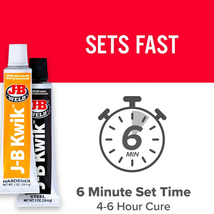 J-B Weld 8276 KwikWeld Quick Setting Steel Reinforced Epoxy - Dark Grey 2 oz