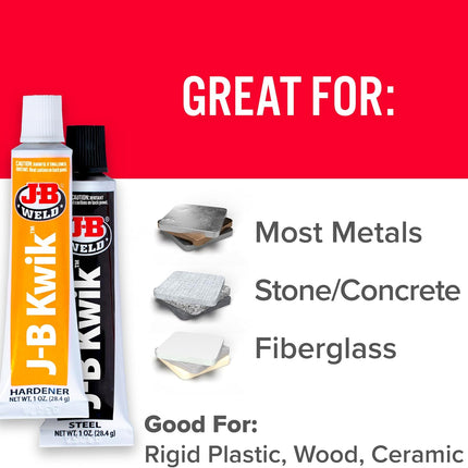 J-B Weld 8276 KwikWeld Quick Setting Steel Reinforced Epoxy - Dark Grey 2 oz