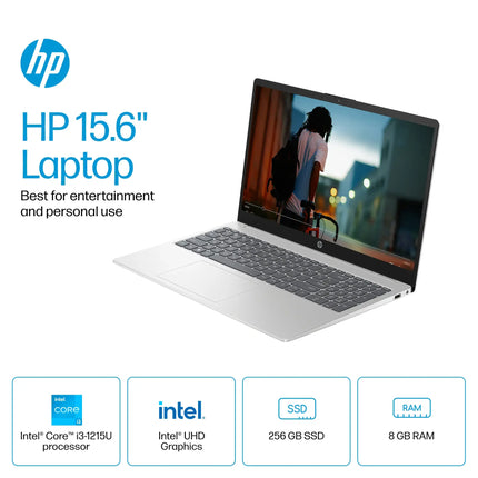 HP - 15.6" Touch-Screen Laptop - Intel Core i3 - 8GB Memory - 256GB SSD - Natural Silver