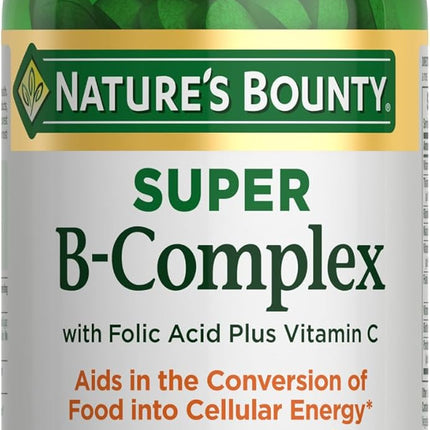 Nature's Bounty Super B Complex with Vitamin C & Folic Acid, Immune & Energy Support, 150 tablets