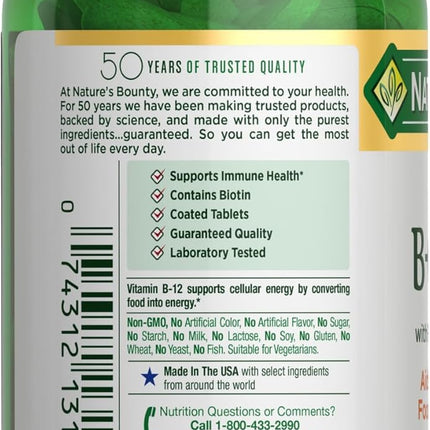 Nature's Bounty Super B Complex with Vitamin C & Folic Acid, Immune & Energy Support, 150 tablets