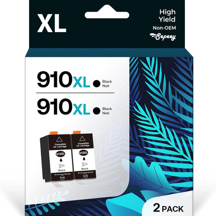Sepeey 910XL Black Ink Cartridges Replacement for HP 910 XL Compatible with HP OfficeJet Pro 8025e 8028e 8035e 8025 8028 8035 Work with OfficeJet 8015e 8020 8022e (2-Pack Black)