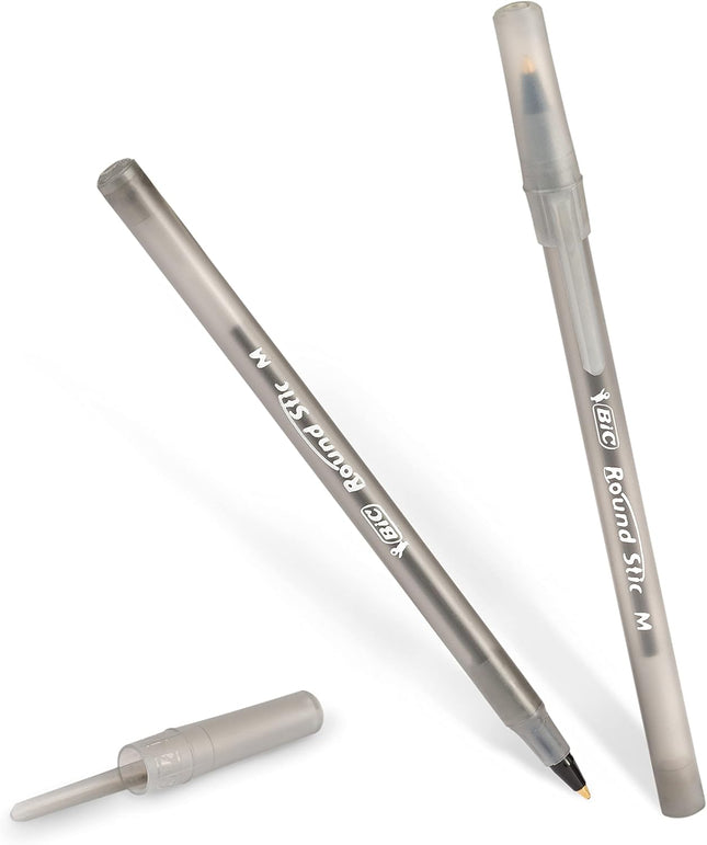 Pcs BIC Round Stic Xtra Life Blue Ballpoint Pens, Medium Point (1.0mm), Flexible Round Barrel for Writing Comfort, No. 1 Selling Ballpoint Pens