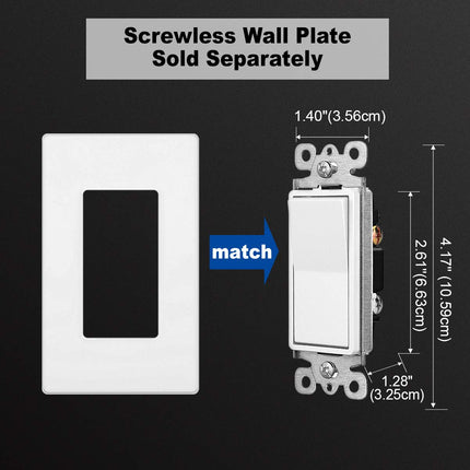 Pcs CML Decorator Wall Light Switch, Single Pole Switch, 15A 120/277V, White CML Decorator Wall Light Switch, Single Pole Switch, 15A 120/277V, White