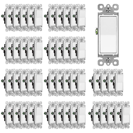 Pcs CML Decorator Wall Light Switch, Single Pole Switch, 15A 120/277V, White CML Decorator Wall Light Switch, Single Pole Switch, 15A 120/277V, White