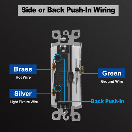 Pcs CML Decorator Wall Light Switch, Single Pole Switch, 15A 120/277V, White CML Decorator Wall Light Switch, Single Pole Switch, 15A 120/277V, White