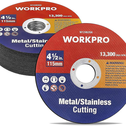 Pcs WORKPRO Cut-Off Wheels, 4-1/2 x 7/8-inch Metal&Stainless Steel Cutting Wheel, Thin Metal Cutting Disc for Angle Grinder