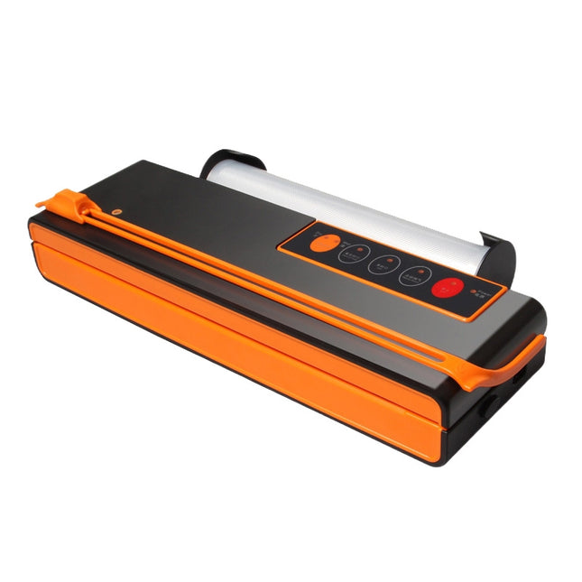 Household Food Machinery Vacuum Packaging Machine Nylon Composite Texture Vacuum Bag Sealing Machine, Style:US Plug(SX-168 Black Orange)