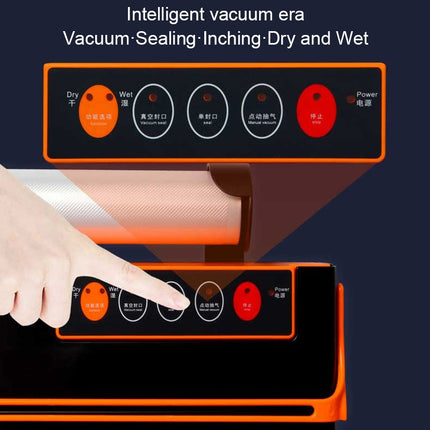 Household Food Machinery Vacuum Packaging Machine Nylon Composite Texture Vacuum Bag Sealing Machine, Style:US Plug(SX-168 Black Orange)