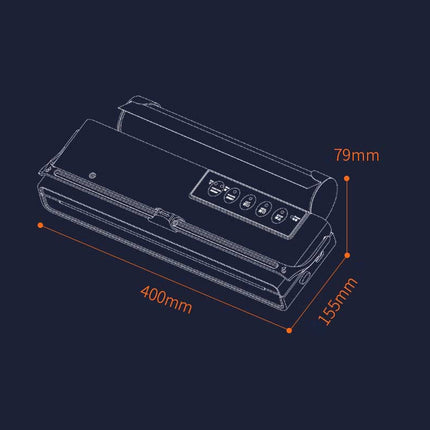 Household Food Machinery Vacuum Packaging Machine Nylon Composite Texture Vacuum Bag Sealing Machine, Style:US Plug(SX-168 Black Orange)