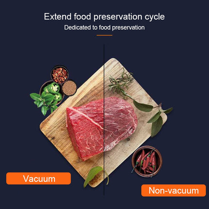 Household Food Machinery Vacuum Packaging Machine Nylon Composite Texture Vacuum Bag Sealing Machine, Style:US Plug(SX-168 Black Orange)