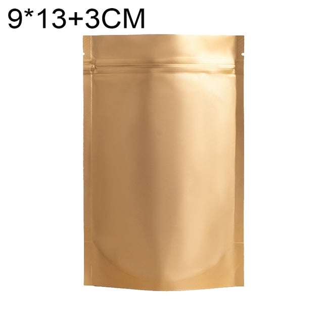 100 PCS/Set Matte Aluminum Foil Snack Stand-up Pouch,(Gold)