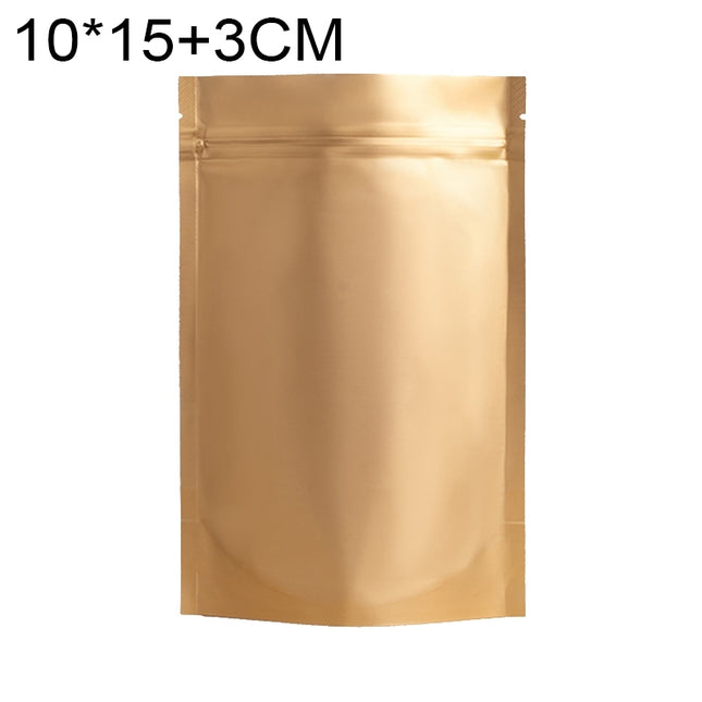 100 PCS/Set Matte Aluminum Foil Snack Stand-up Pouch,(Gold)
