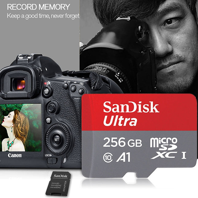 SanDisk A1 Monitoring Recorder SD Card High Speed Mobile Phone TF Card Memory Card, Capacity: 256GB-100M/S