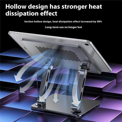 J26S Adjustable Foldable Desktop Tablet Alloy Steel Metal Stand(Silver)