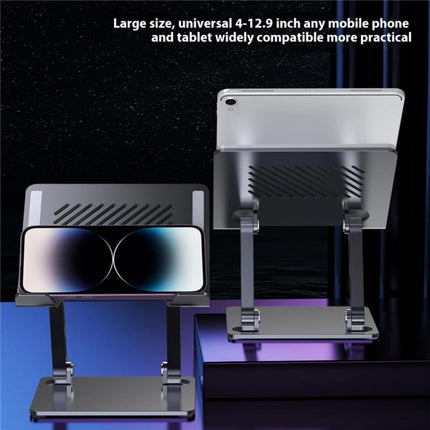 J26S Adjustable Foldable Desktop Tablet Alloy Steel Metal Stand(Silver)