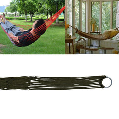 9 Strand Nylon Rope Hammock Portable Camping Leisure Mesh Hammock(Military Green)