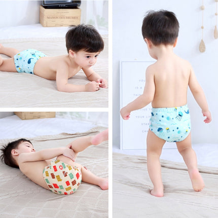 6 Layer Baby Diaper Waterproof  Reusable Cloth Diapers Baby Cotton Training Underwear Pants Diaper L12-18KG(Camera)