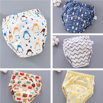6 Layer Baby Diaper Waterproof  Reusable Cloth Diapers Baby Cotton Training Underwear Pants Diaper L12-18KG(Camera)