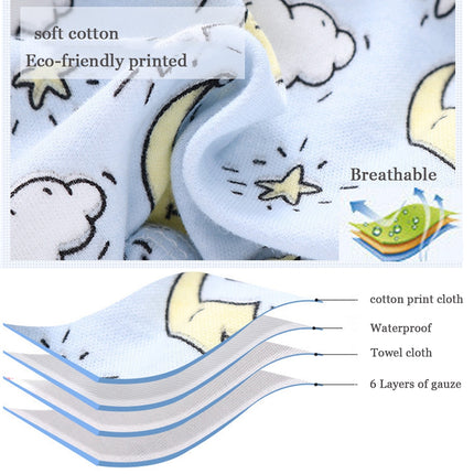 6 Layer Baby Diaper Waterproof  Reusable Cloth Diapers Baby Cotton Training Underwear Pants Diaper L12-18KG(Camera)
