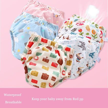 6 Layer Baby Diaper Waterproof  Reusable Cloth Diapers Baby Cotton Training Underwear Pants Diaper L12-18KG(Camera)