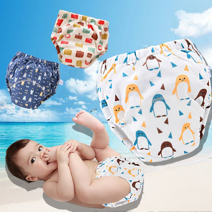 6 Layer Baby Diaper Waterproof  Reusable Cloth Diapers Baby Cotton Training Underwear Pants Diaper L12-18KG(Camera)