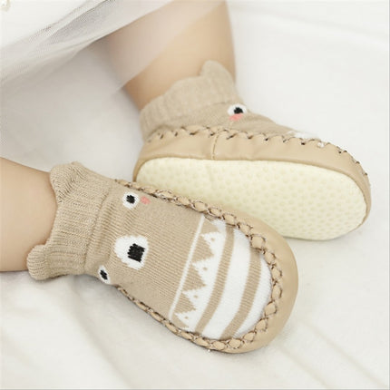 Fashion Baby Socks With Rubber Soles Infant Sock Newborn Autumn Winter Children Floor Socks Shoes Anti Slip Soft Sole Sock(6S01 Blue)