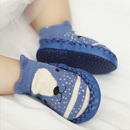 Fashion Baby Socks With Rubber Soles Infant Sock Newborn Autumn Winter Children Floor Socks Shoes Anti Slip Soft Sole Sock(6S01 Blue)