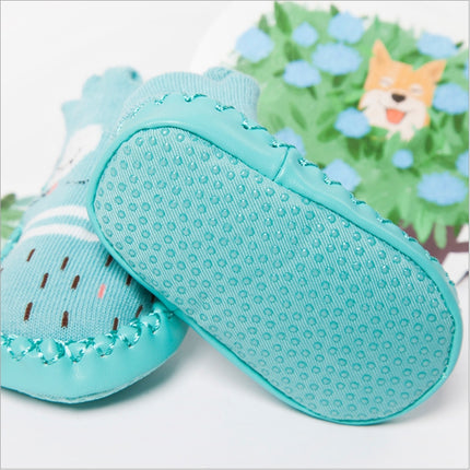 Fashion Baby Socks With Rubber Soles Infant Sock Newborn Autumn Winter Children Floor Socks Shoes Anti Slip Soft Sole Sock(6S01 Blue)